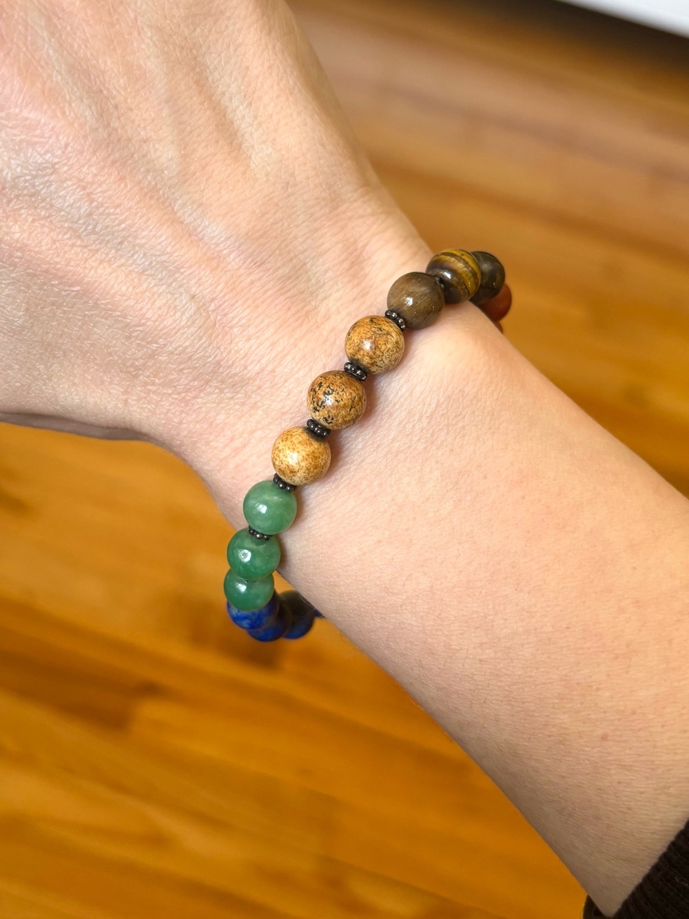 Multi-gemstone stretchy bracelet